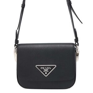 Prada Shoulder Bag Identity Saffiano Black
